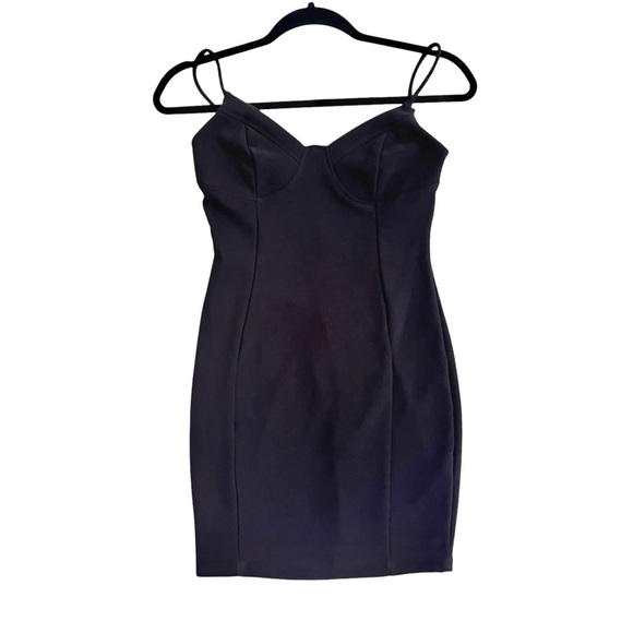 TRAC Y2K Black Mini Dress with Zip Closure LBD - Picture 5 of 11